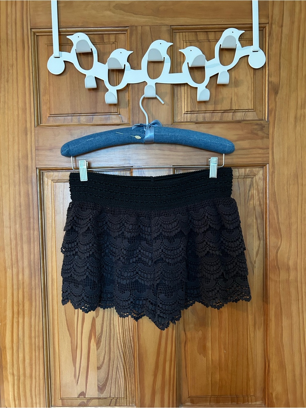 Jolt Black Crochet Lace Shorts
